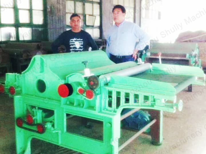 Our customer and textile waste recycling machine
