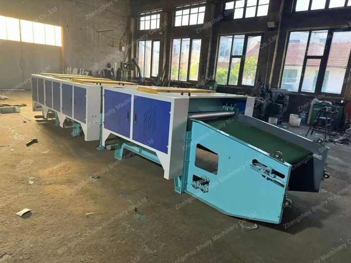 Completed textile recycling line